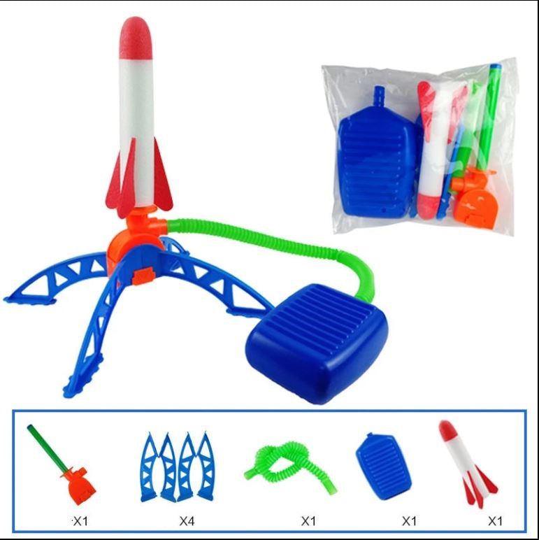 Lanceur de fusée à pédale Kid Air Rocket avec pompe à pied.