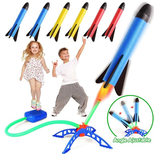 Lanceur de fusée à pédale Kid Air Rocket avec pompe à pied.
