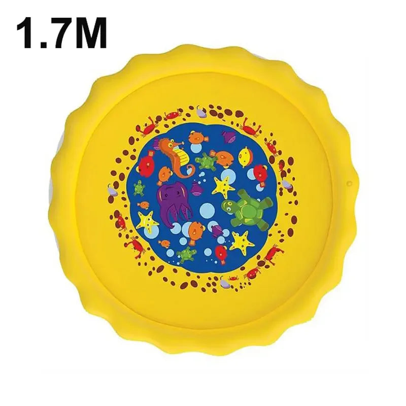 TAPIS de Barbotage Gonflable pour Enfants de 170 cm, Jet d'Eau, Piscine de Jardin, Jouet de Plage et d'Extérieur pour l'Été