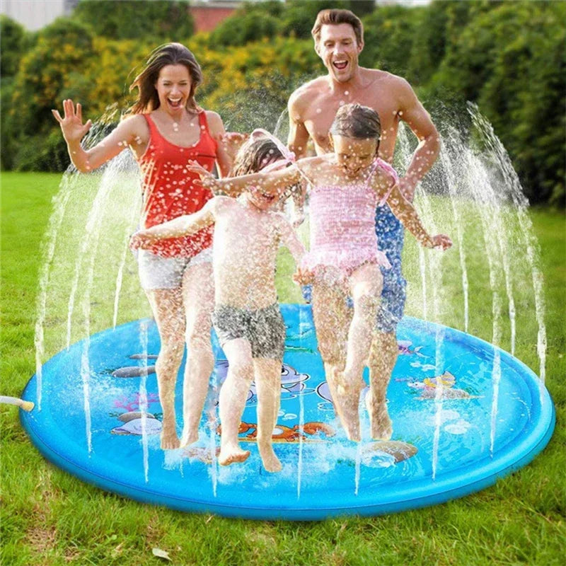 Tapis de Barbotage Gonflable pour Enfants de 100/170CM, Jet d'Eau, Piscine de Jardin, Jouet de Plage et d'Extérieur pour l'Été