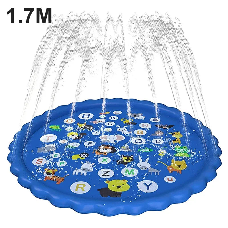 TAPIS de Barbotage Gonflable pour Enfants de 170 cm, Jet d'Eau, Piscine de Jardin, Jouet de Plage et d'Extérieur pour l'Été