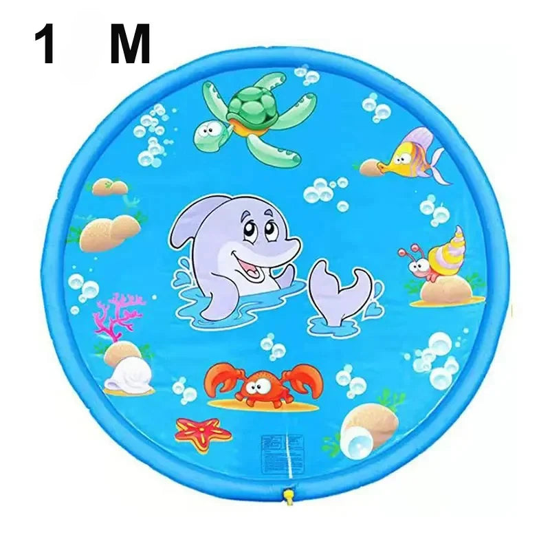 Tapis de Barbotage Gonflable pour Enfants de 100/170CM, Jet d'Eau, Piscine de Jardin, Jouet de Plage et d'Extérieur pour l'Été