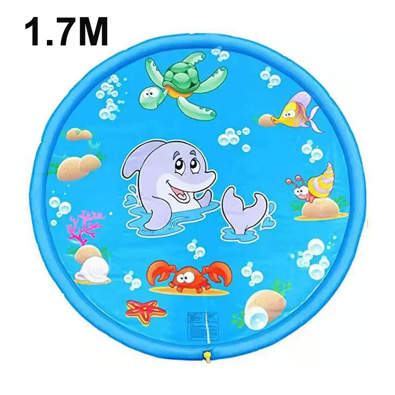 Tapis de Barbotage Gonflable pour Enfants de 100/170CM, Jet d'Eau, Piscine de Jardin, Jouet de Plage et d'Extérieur pour l'Été