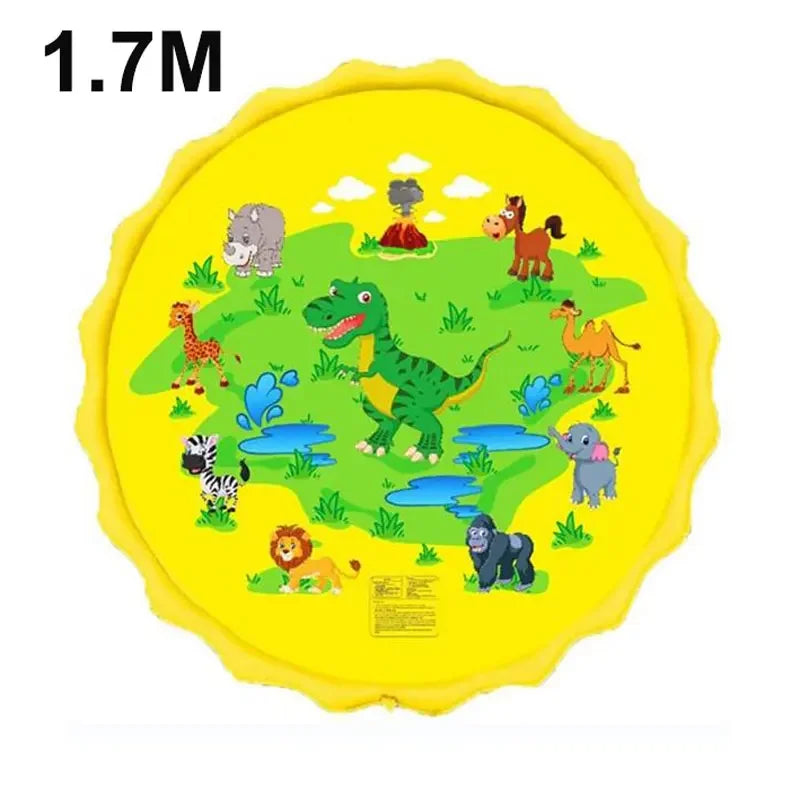 TAPIS de Barbotage Gonflable pour Enfants de 170 cm, Jet d'Eau, Piscine de Jardin, Jouet de Plage et d'Extérieur pour l'Été